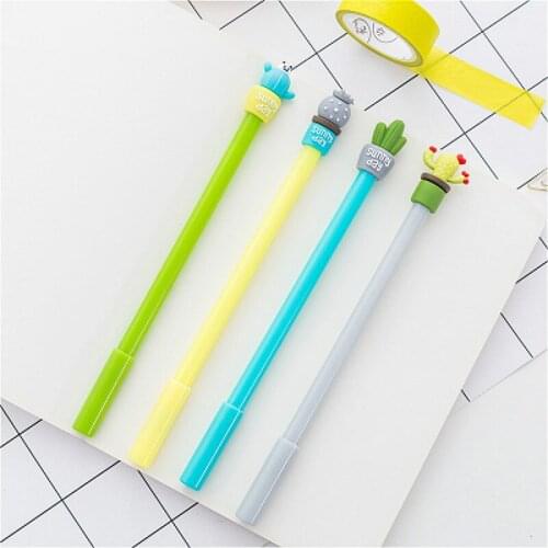 1piece Cactus Gel Pens Green Plants Neutral Pen Cute Pens For School Office Writing Gifts Korean Stationery Promotional Pens