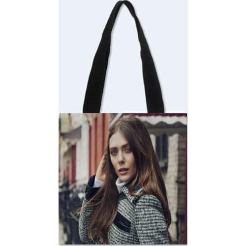 Custom Elizabeth Olsen printing shoulder bag canvas tote bag shopping travel bags book handbag Two sides printed custom logo