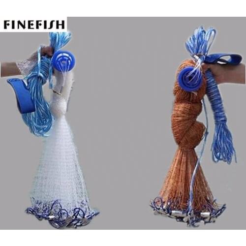 Finefish catch fishing net USA cast nets water hand throw fly fishing network small mesh gill net with sinker and without sinker