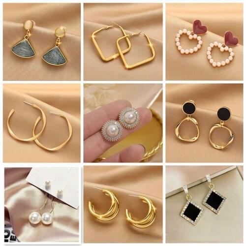 Korean Fashion Jewelry Earrings For Women 2021 New Trendy High-end Earrings Temperament Design Simple And Versatile Earrings