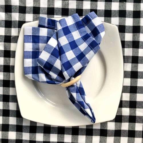 Loseta Large Navy 12 PCS Napkins Cotton Fabric Napkin Table Dinner Napkins Special Day Hand Made 40 CM X 40 CM