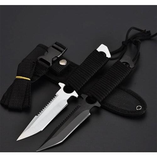 Outdoor survival small straight knife sharp Stainless Steel blade with sheath field survival knife camping EDC tool