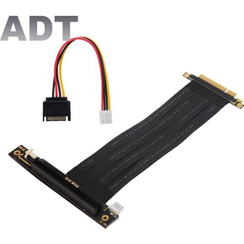 RTX 3060 ETH Mining PCI-E X8 to X16 Male to Female Riser Extension Cable with 4P SATA Power for X99 Server Dual CPU Motherboard