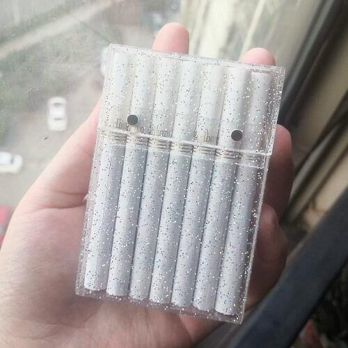 Fashion Female Blink Smoke Cigarette Case Holder 20pcs storage box With Glitter Ultra-thin Customized Plastic Christmas gift