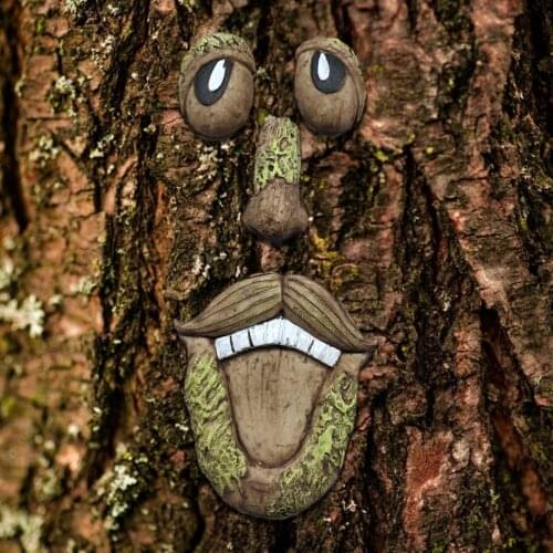 NMSL Weird Old Man Tree Hugs Courtyard Art Deco Tree Face Outdoor Decoration Garden Art deco Tree Bark Face Decoration