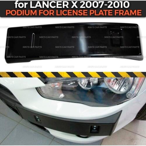Podium of license plate for Mitsubishi Lancer X 2007-2010 on front bumper ABS plastic body kit decoration car styling tuning