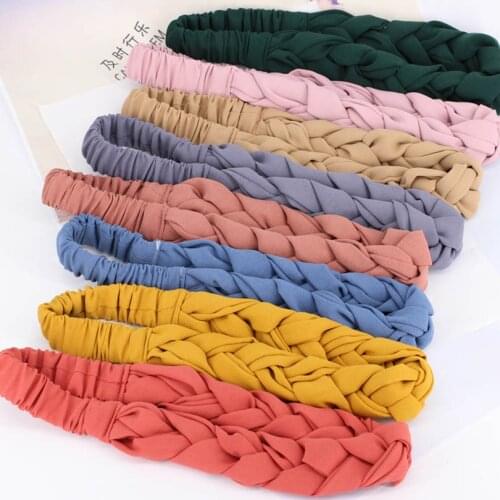 Haimeikang Fashion Womens Braid Elastic Hair Bands for Girls Headband Head Wrap Hair Accessories Solid Color