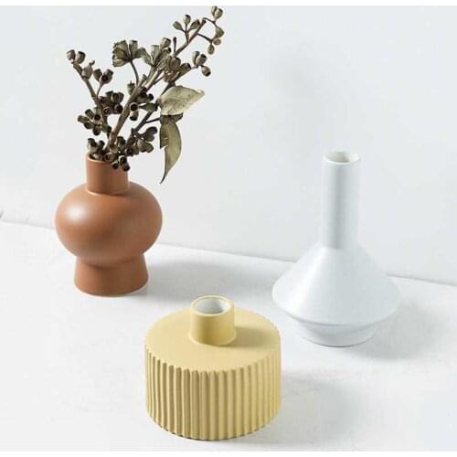 Nordic Simple Ceramic Vase Decoration Living Room Flower Arrangement Flower Wine Cabinet Decoration Flower WJ804