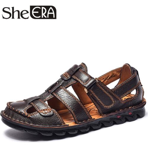 Мужские кожаные сандали She ERA China At AliExpress