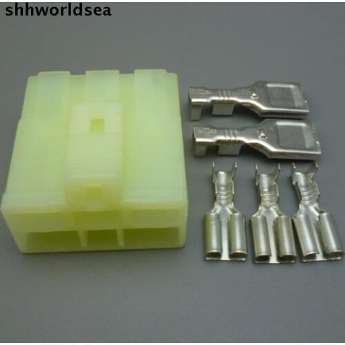 Shhworldsea 5/30/100sets kit 5pin 5p 6.3mm+7.8mm female auto connector