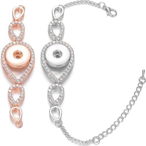 Vocheng Ginger Snap Bracelets Women Exchange Charm Jewelry Fit 18mm Snap Button with stainless steel chain NN-753