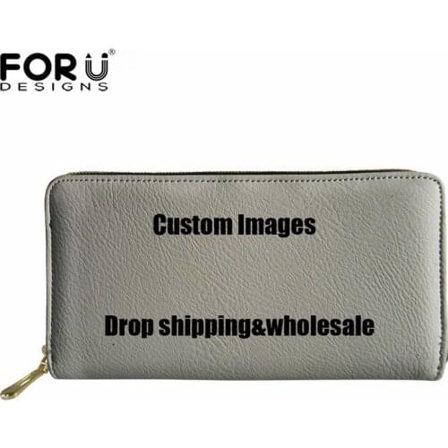 Womens Long Wallet Personality Customized Images/Logo/Text/Name Ladies Fashion Leather Money Bags Coin Storage Cases Handbags