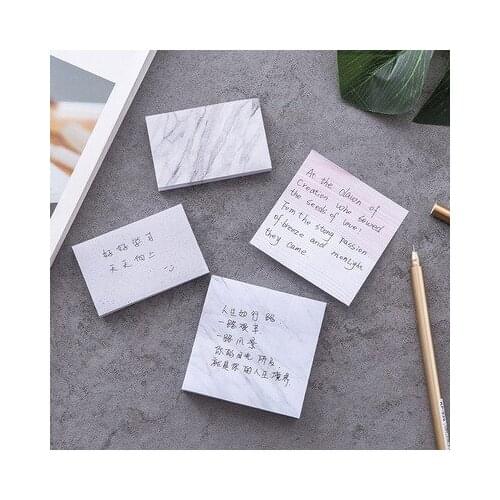 1Pcs Simple Creative Marble Pattern Self Adhesive Memo Pad Style Sticky Note Bookmark School Office Stationery Supplies