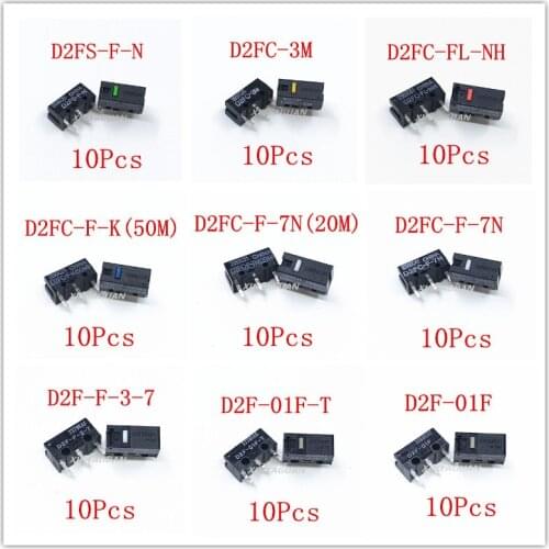 10Pcs OMRON mouse micro switch D2FC-F-7N 20M OF D2FC-F-K(50M) D2F D2F-F D2F-L D2F-01 D2F-01FL D2F-01F-T D2F-F-3-7 Mouse Button
