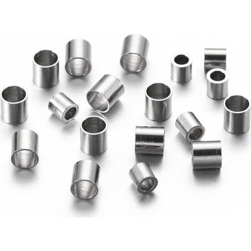 150Pcs/lot Stainless Steel Tube Beads 1.5 2.0 2.5mm Crimping Wire End Connectors Stopper Spacers for DIY Jewelry Making Supplies