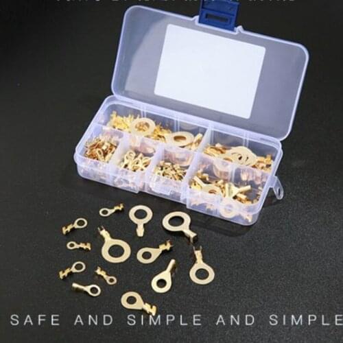 150PCS Ring Terminal Kit Electrical Wire Connectors Crimp Connector kit Brass Non-insulated Crimp Terminal AssortmentM3-M10