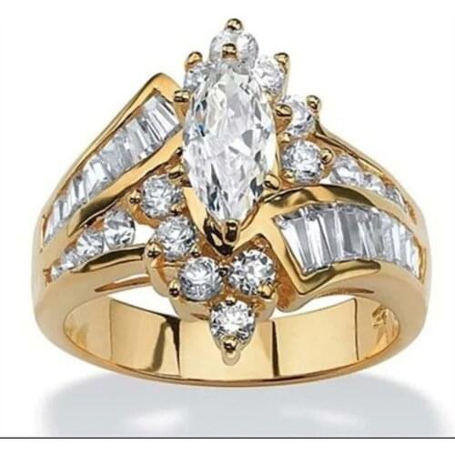 2021 Classic Luxury White Zircon Engagement Rings For Women Gold/Silver Color Female Jewelry Wedding Birthday Valentine Gifts