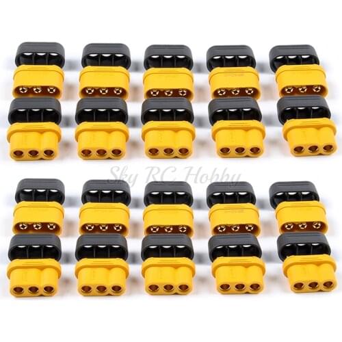 5 Pairs / 10pairs Amass MR60 Plug w/ Protector Cover 3.5mm 3 core Connector T plug Interface Connector Sheathed for RC Model