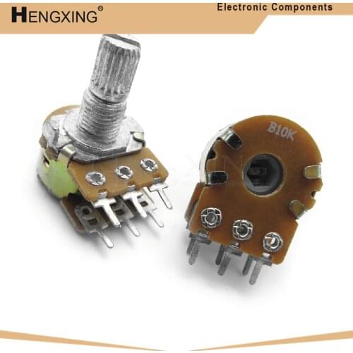 5piece B1K B2K B5K B10K B20K B50K B100K B500K B1M 6Pin Shaft WH148 Potentiometer 1K 2K 5K 10K 20K 50K 100K 500K 1M
