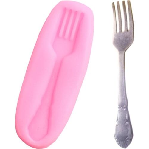 DIY Fork Shape Silicone Mold Cupcake Baking Cookie Chocolate Candy Molds Fondant Cake Decorating Tools