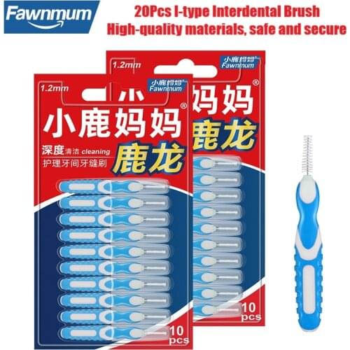 Fawnmum 2x10Pcs Interdental brush Oral Care Toothpick Dental Clean Teeth gap Teeth Orthodontic I shape Tooth Brush Hot Product