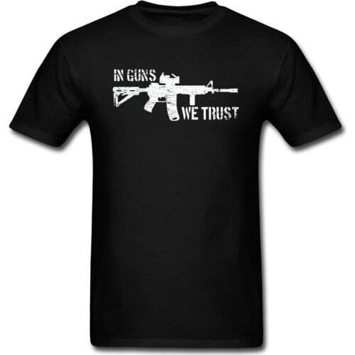 Men T-shirt In Guns We Trust Mens Tshirt Military Style Summer Autumn Guns T Shirt O Neck Drop Ship Retro Designer Tops