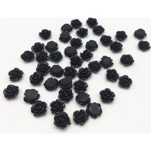 50pcs 10mm 9 Colors Resin Rose Flowers Flatbacks Cabochons Embellishment For Scrapbooking Cardmaking