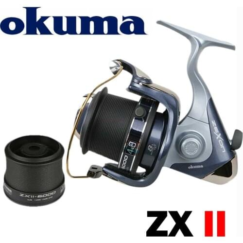 OKUMA ZX-2 Baitfeeder spinning Fishing reels 7+1BB Two Spool Long casting reel SeaWater Surf Fishing Reel 15KG Power