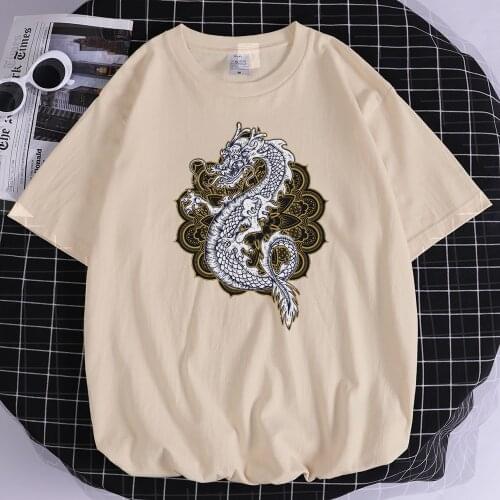 Chinesischer drache printing mans t shirts summer sports 2021 T-shirt harajuku Cool Short sleeved Home fit 2021male tshirt