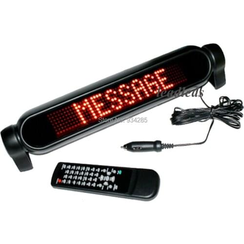 Red Color DC12V Remote Control LED Car Sign Message Display Digital Moving Scrolling Display