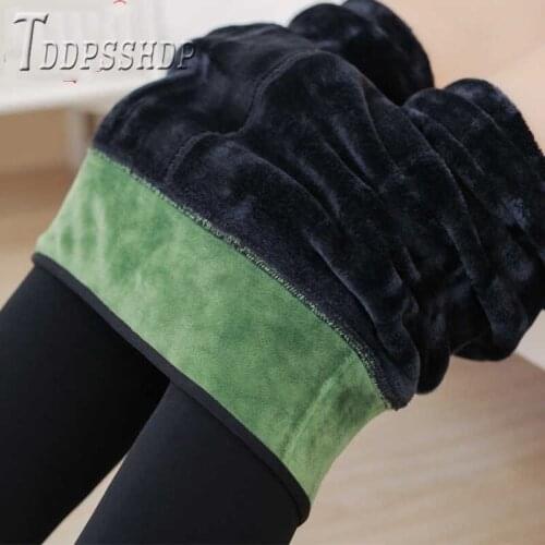 Thickening Lining With Fluff Winter Women Leggings Elasticity Womens Boots Pants