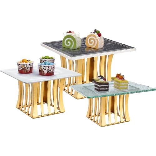 Multi-scene suitable for metal cake topper rack load-bearing strong tea break fruit plate seat dessert display stand