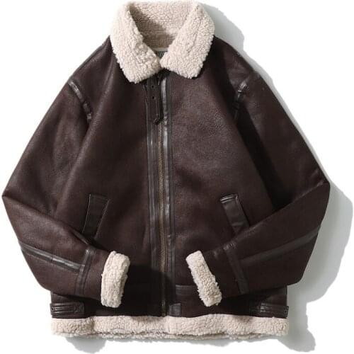 Firmranch New 2020 Men/Women Retro Classic Lambswool Coat Fashion Streetwear Thick Loose Sherpa Jacket Men Casual Down Jackets