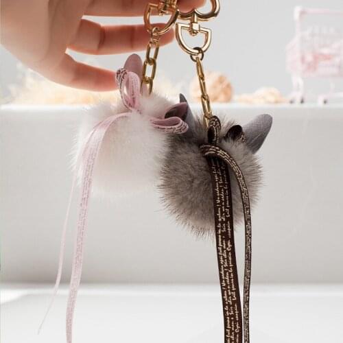 New color Cute stitched plush bunny doll key buckle pendant girl bag car pendant plush toys for Mom Gift Llaveros