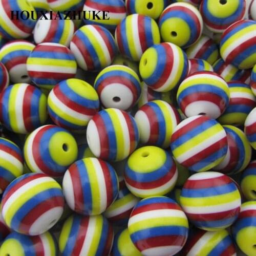 20 mm plastic striped beads for garment chunky necklaces making 50 pcs per lot free shipping