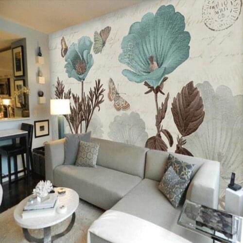 Custom Size Photo custom wall painting wallpaper bedroom TV background flower tulip retro nostalgia wallpaper mural