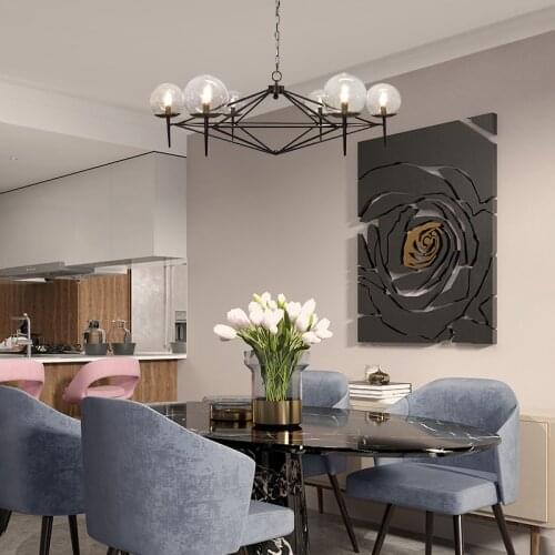 Postmodern metal chandelier American creative decoration designer model room living room bedroom dining room glass chandelier