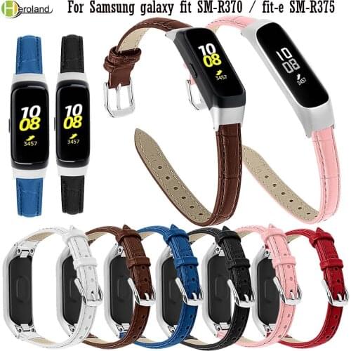 Premium soft leather WatchBand For Samsung galaxy fit SM-R370 smartwatch Wristband Bracelet For galaxy fit-e SM-R375 Watch Strap