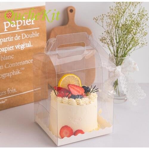 10Pcs 3/4/5 Inch Transparent Plastic Baking Cake Box Pastry Cheese Cake Wrapping For Birthday Wedding Baby Shower Food Container