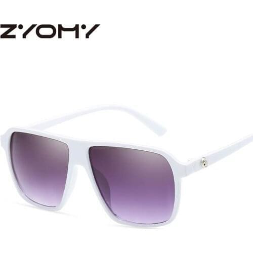 Q ZYMOY Fashion color film square large frame sunglasses female brand design classic retro mens driving goggles uv400