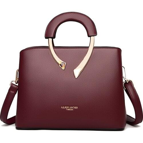 Luxury Women Handbag Designer Metal Handle Women Handbags 2021 New Arrival Quality Brand Female Shoulder Bags Soft Pu Leather