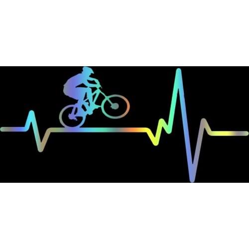 S51080 Various Sizes/Colors Car Stickers Vinyl Decal Cycling Bike Helmet Heartbeat Motorcycle Decorative Accessories Waterproof