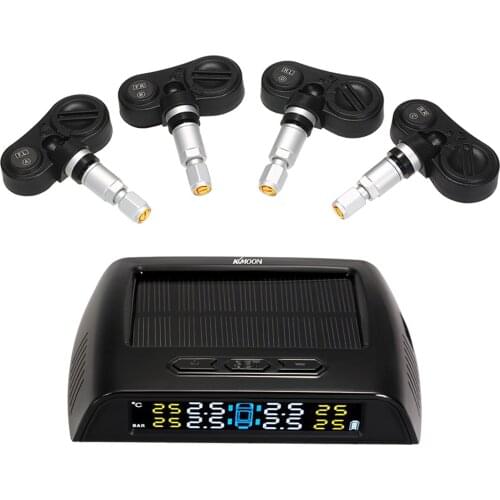 Smart Car TPMS Tire Pressure Monitoring System Solar Power Digital TMPS LCD Display USB Auto Security Alarm Tire Pressure Sensor