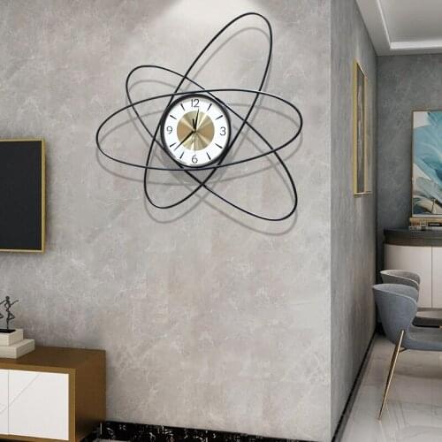 Modern Creative Wall Clock Simple Silent Fashion Nordic Wall Clock Metal Quartz Digital Wandklok Living Room Decoration DJ60WC