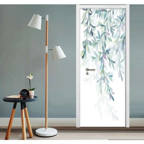Nordic Style Modern Simple Leaves Wallpaper 3D Living Room Bedroom Door Sticker Creative Home Decor Wall Murals Papel De Parede