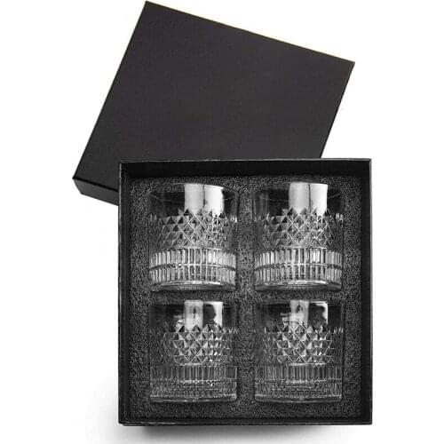 335ML Crystal Old Fashioned Whiskey Glasses with a Classy Gift Box Transparent Wine Glass Beer Glass for Party Club Bar