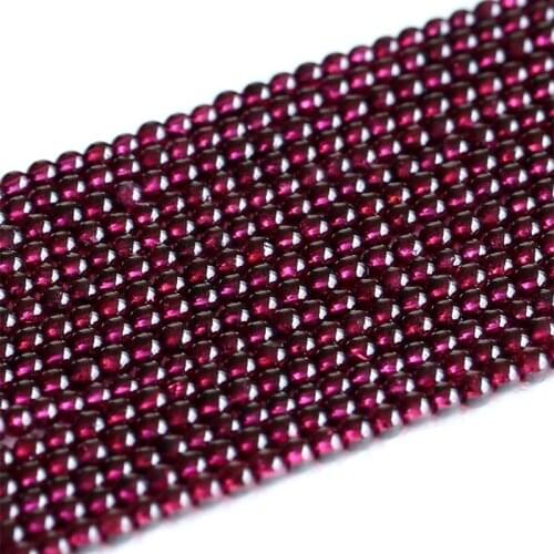 High Quality Natural Genuine Clear Purple Red Almandite Garnet Small Round Loose Beads 3mm 15" 05181
