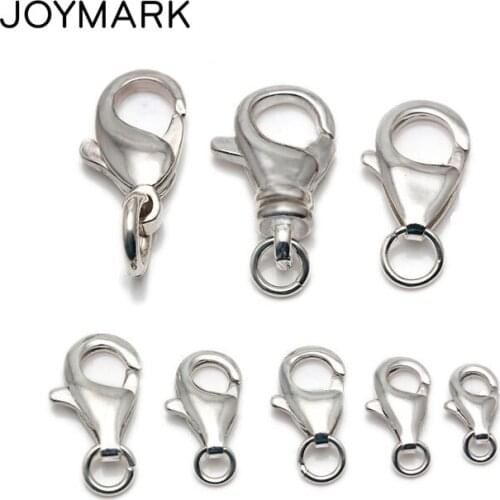 6 Sizes Genuine 925 Sterling Silver Lobster Clasps With Jump Ring Jewelry Accessory Findings 10pcs/lot SC-CZ122