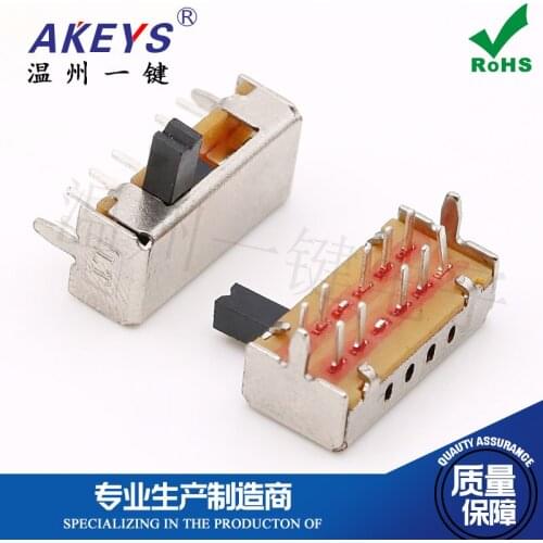 10 PCS SK-24D07 (2p4t)-G4 Double Row 10-Pin 4-Speed Horizontal Toggle Switch Belt Shrapnel-Side Sliding Switch Double Knife