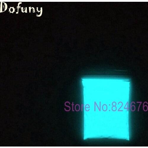 100g, White Glowing Sky Blue luminous powder phosphor pigment Glow in Dark Dust Powder,Nail Glitter Art Decorations